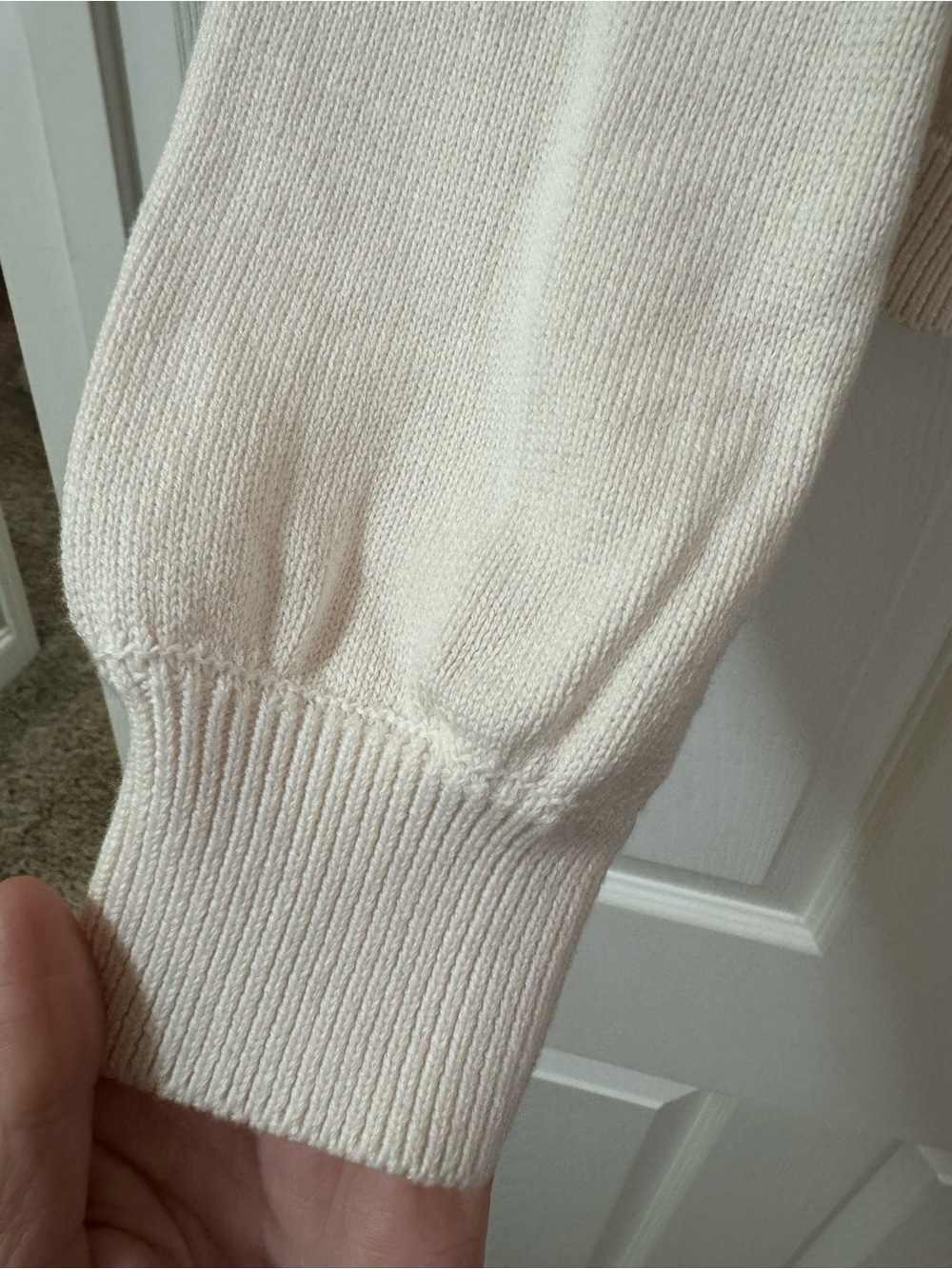 LOFT Cream Cardigan with Black Bow Accents - Picture 3 of 7